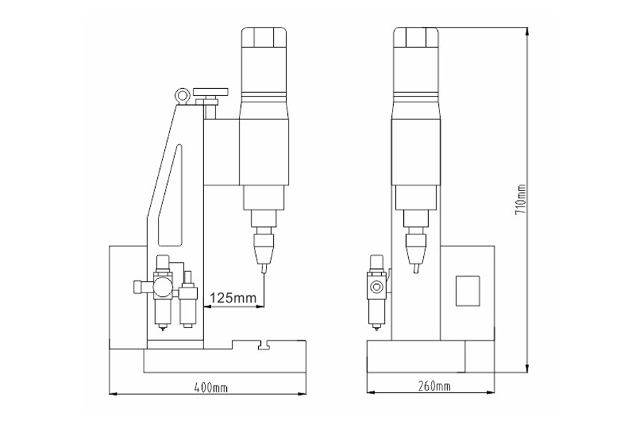 常规型气压铆接机结构尺寸